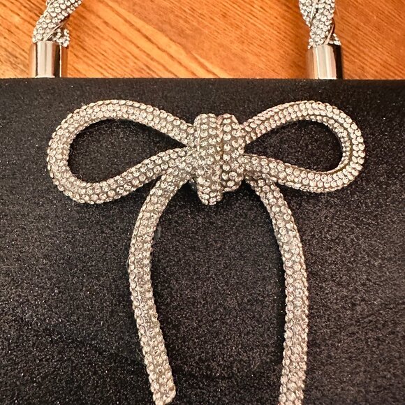 Elegant Black Mini Bag with Silver Accents - Picture 4 of 5